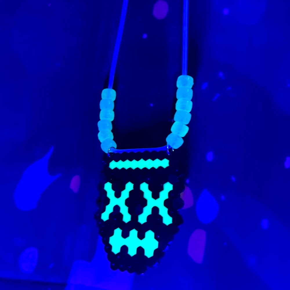 New, UV Reactive ZOMBIE Rave necklace